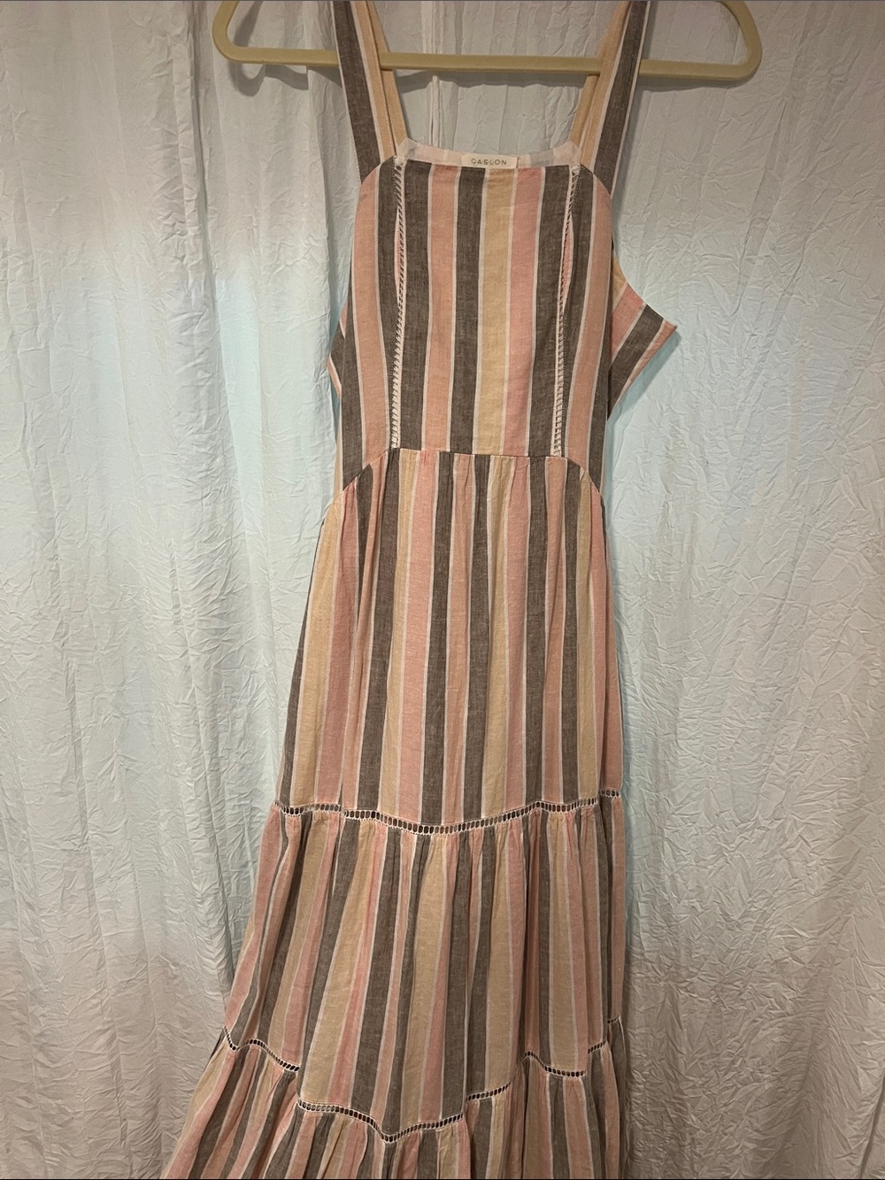 Striped Pink & Brown Maxi Dress size xsmall